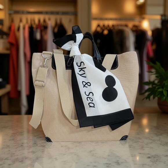 Large Canvas Crossbody Bag Women Tote with Zipper Top Handle Inside Pockets - Picture 5 of 9